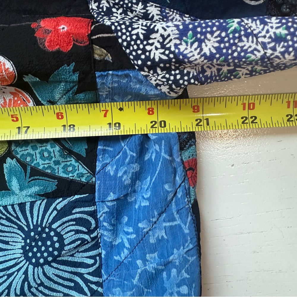 Vtg Casual Studio Patchwork Jacket Medium Wooden … - image 7